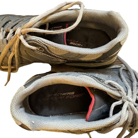 Skechers Afterburn Black Sneakers Lace Up Shoes Men's Size 13 - Picture 7 of 9